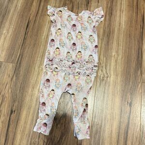 Posh Peanut Floral Ruffle Baby Romper Onesie